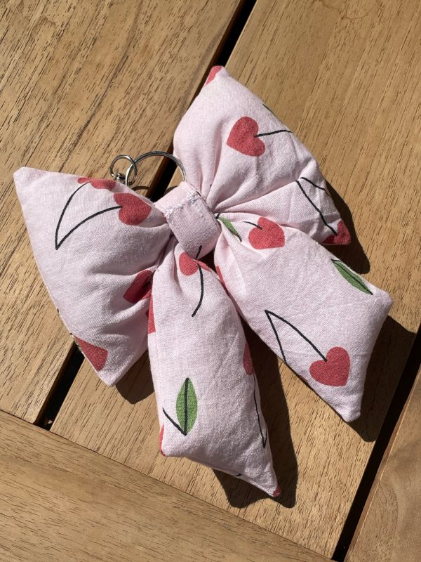 Fluffy bow tas hanger cherry hearts - Afbeelding 3
