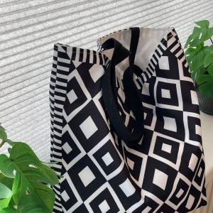 water afstotende beach bag zwart wit