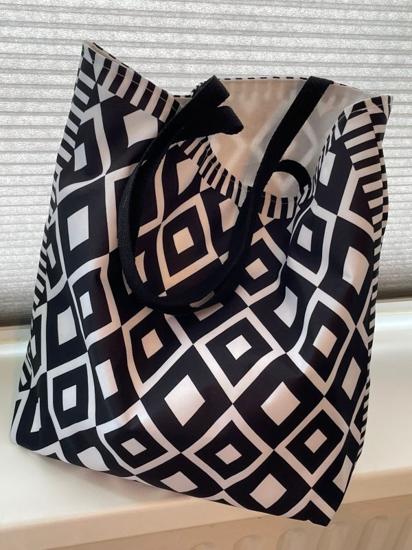 water afstotende beach bag zwart wit - Afbeelding 4