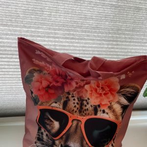 water afstotende beach bag met cheeta print