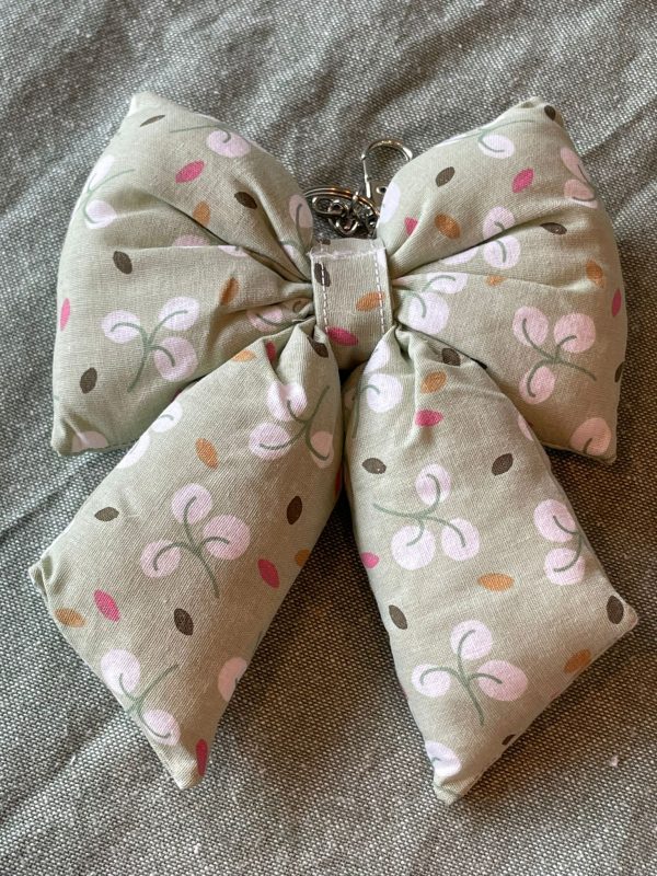 Fluffy bow tas hanger groen bladmotief - Afbeelding 3