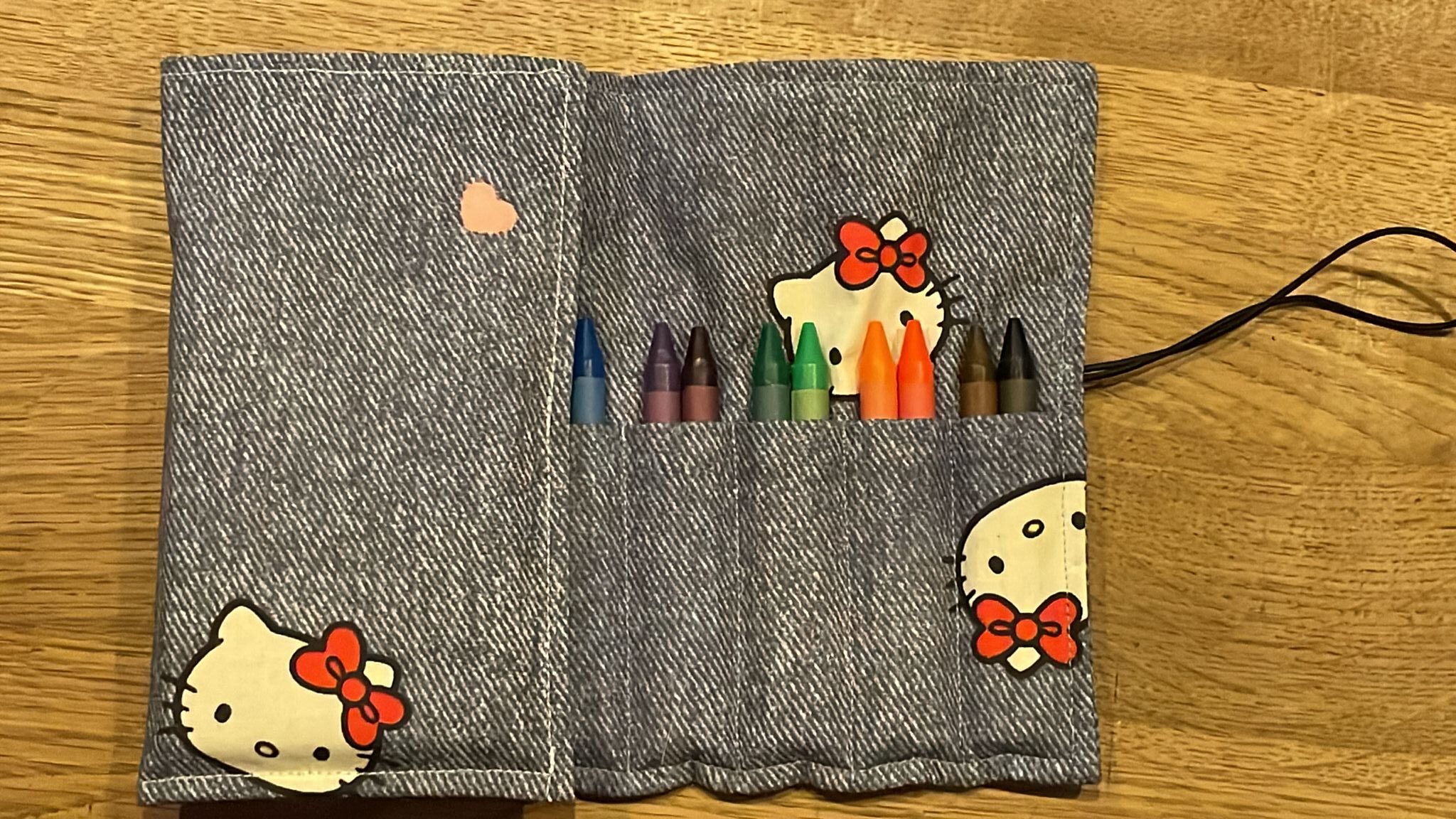 crayon roll up small jeans kitty - Afbeelding 3