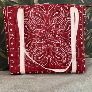shopper tote bag   red bandana