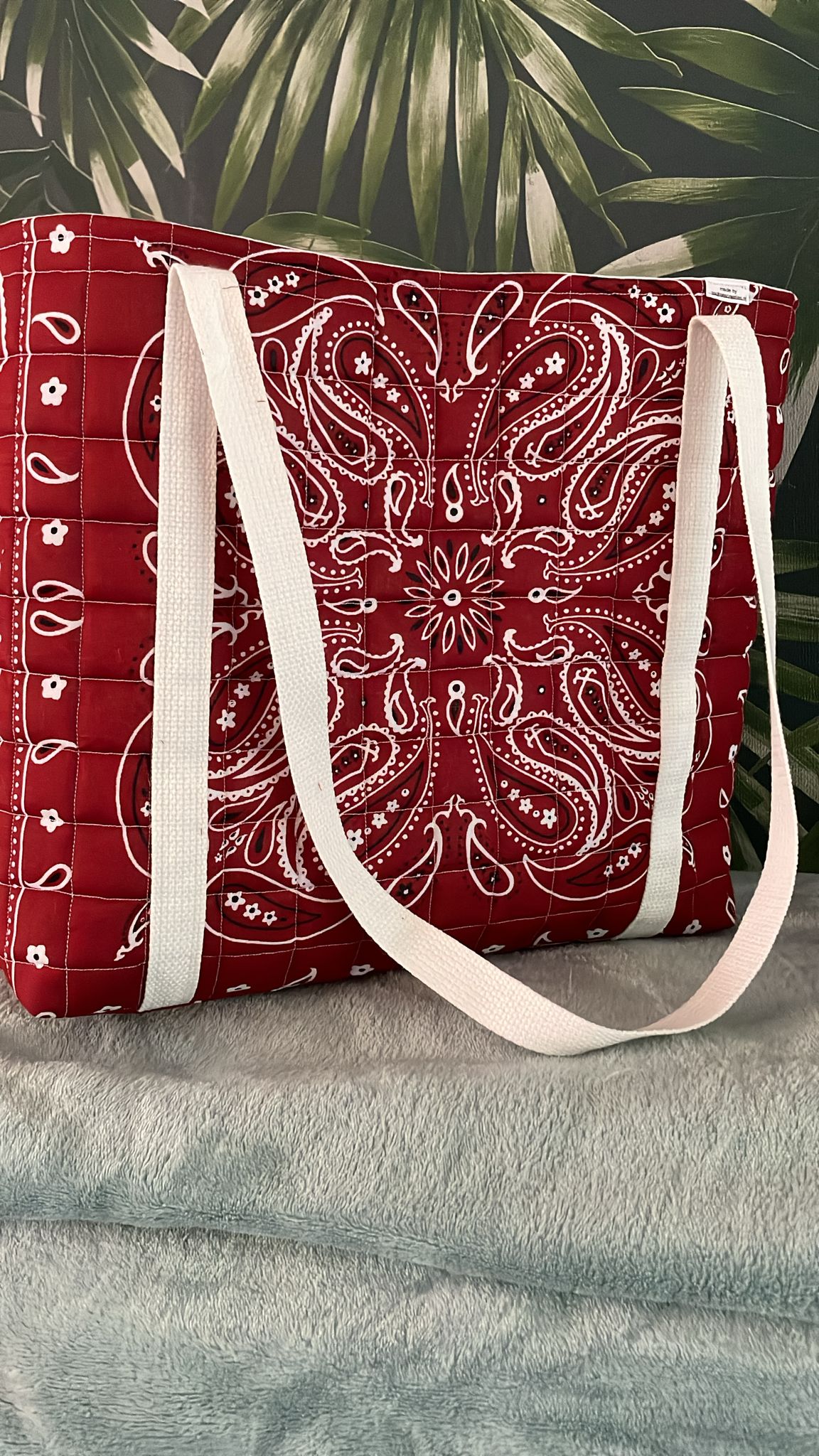 shopper tote bag red bandana - Afbeelding 4