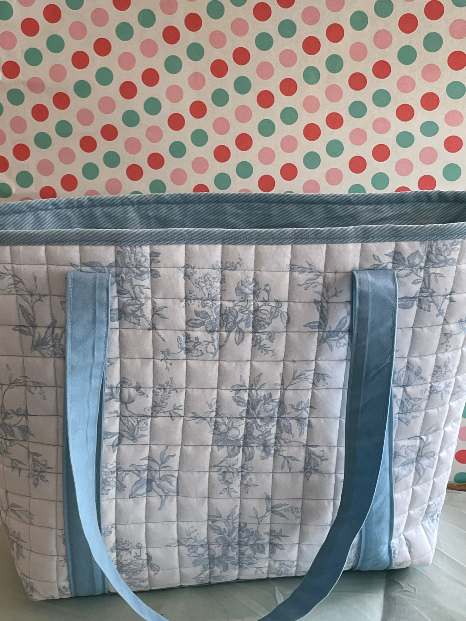 shopper tote bag little bleu garden flower