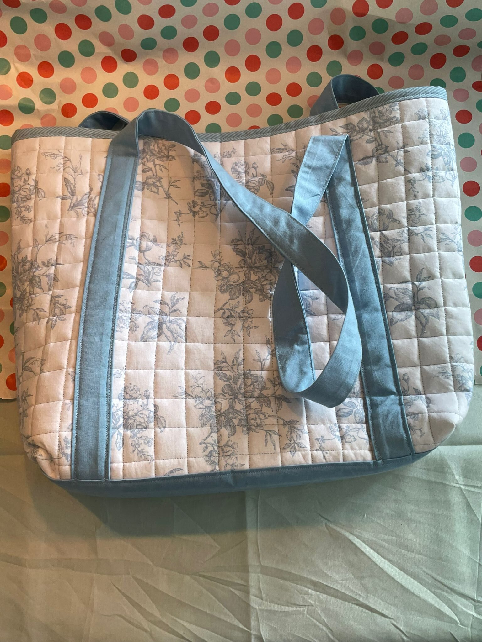 shopper tote bag little bleu garden flower - Afbeelding 2
