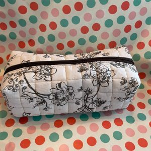 make-up bag  brown floral