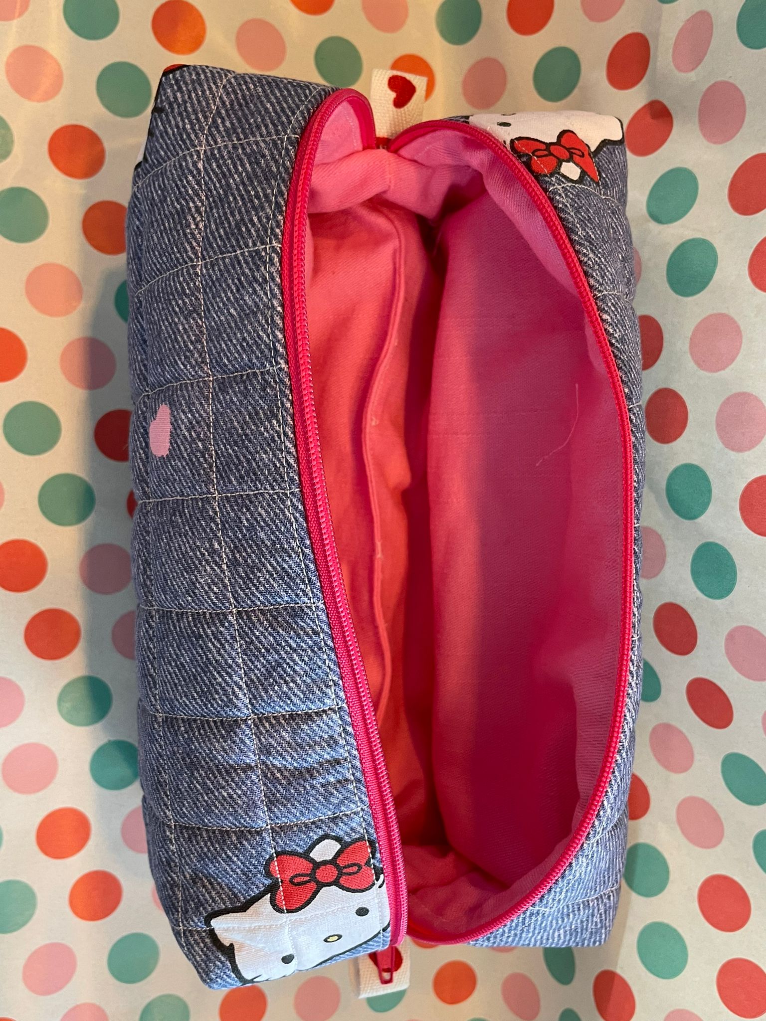 make-up bag kleine wit kattenkopje - Afbeelding 4
