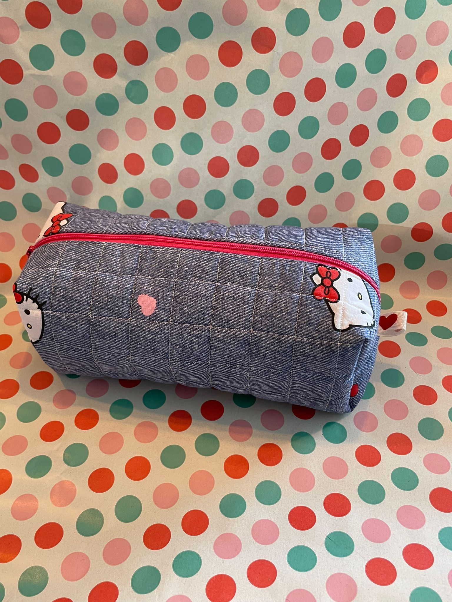 make-up bag kleine wit kattenkopje