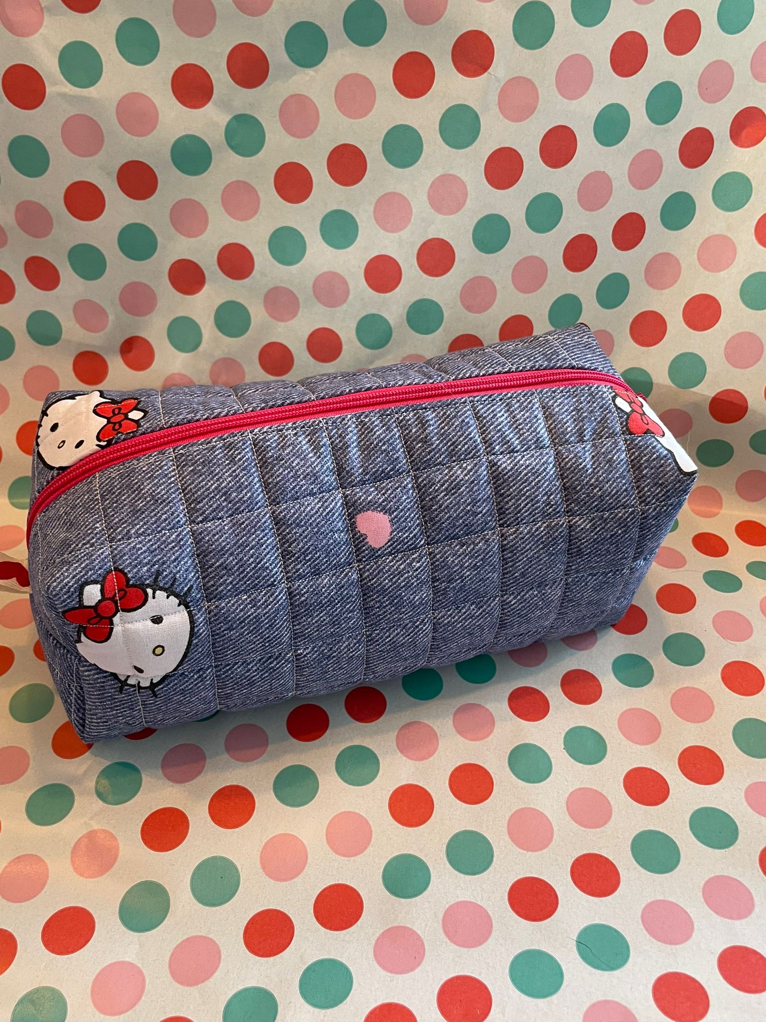 make-up bag kleine wit kattenkopje - Afbeelding 2