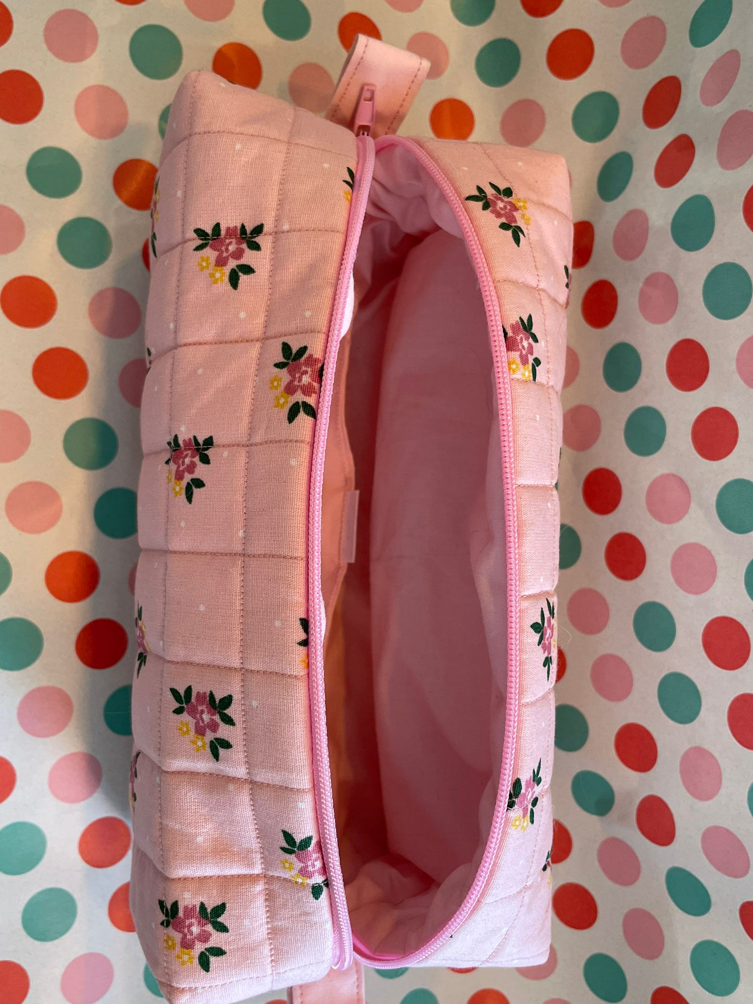 make-up bag pink floral - Afbeelding 2