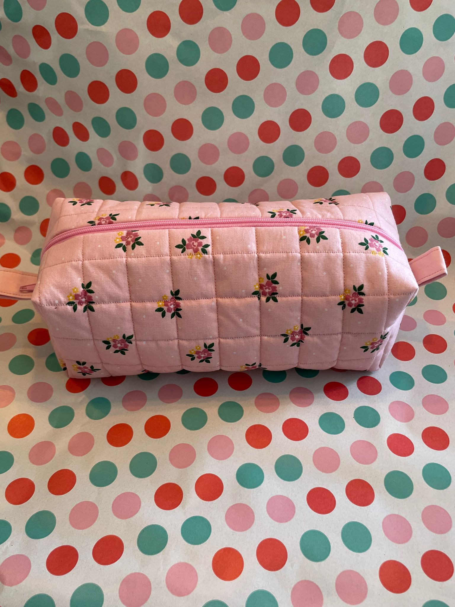 make-up bag pink floral
