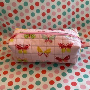 make-up bag  pink butterfly