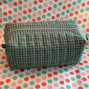 make-up bag large groen ruitje
