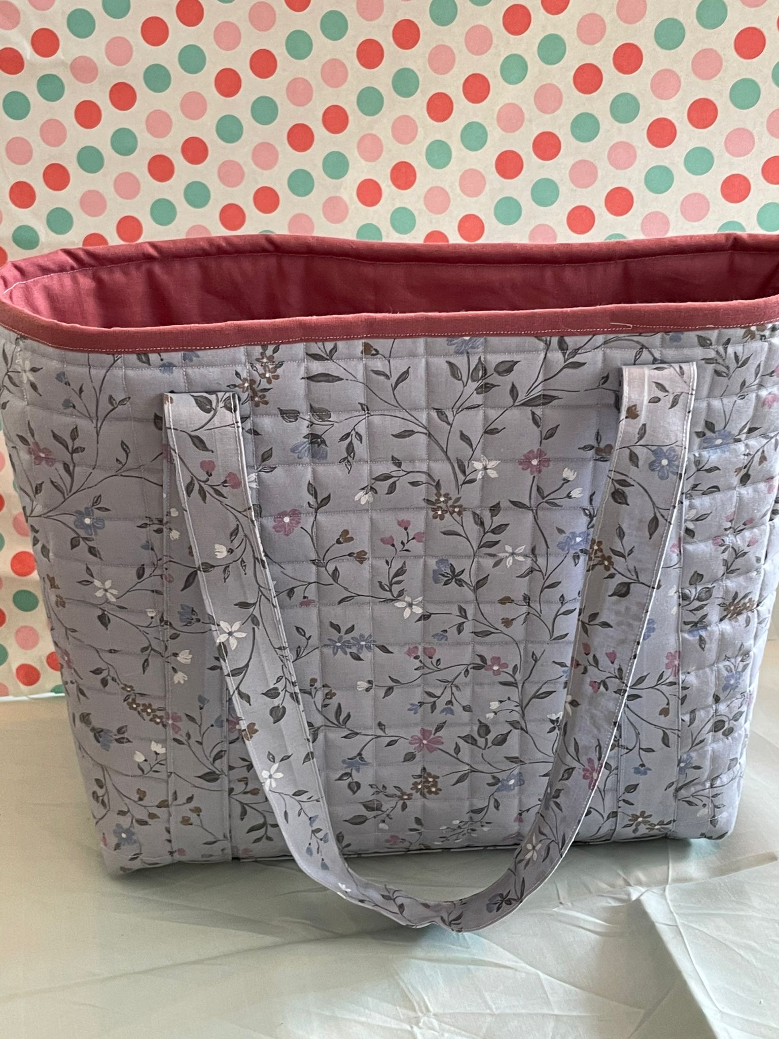 shopper tote bag tiny flower garden