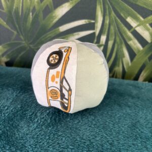 Montessori soft bal gele sportauto blauw/groen vakken