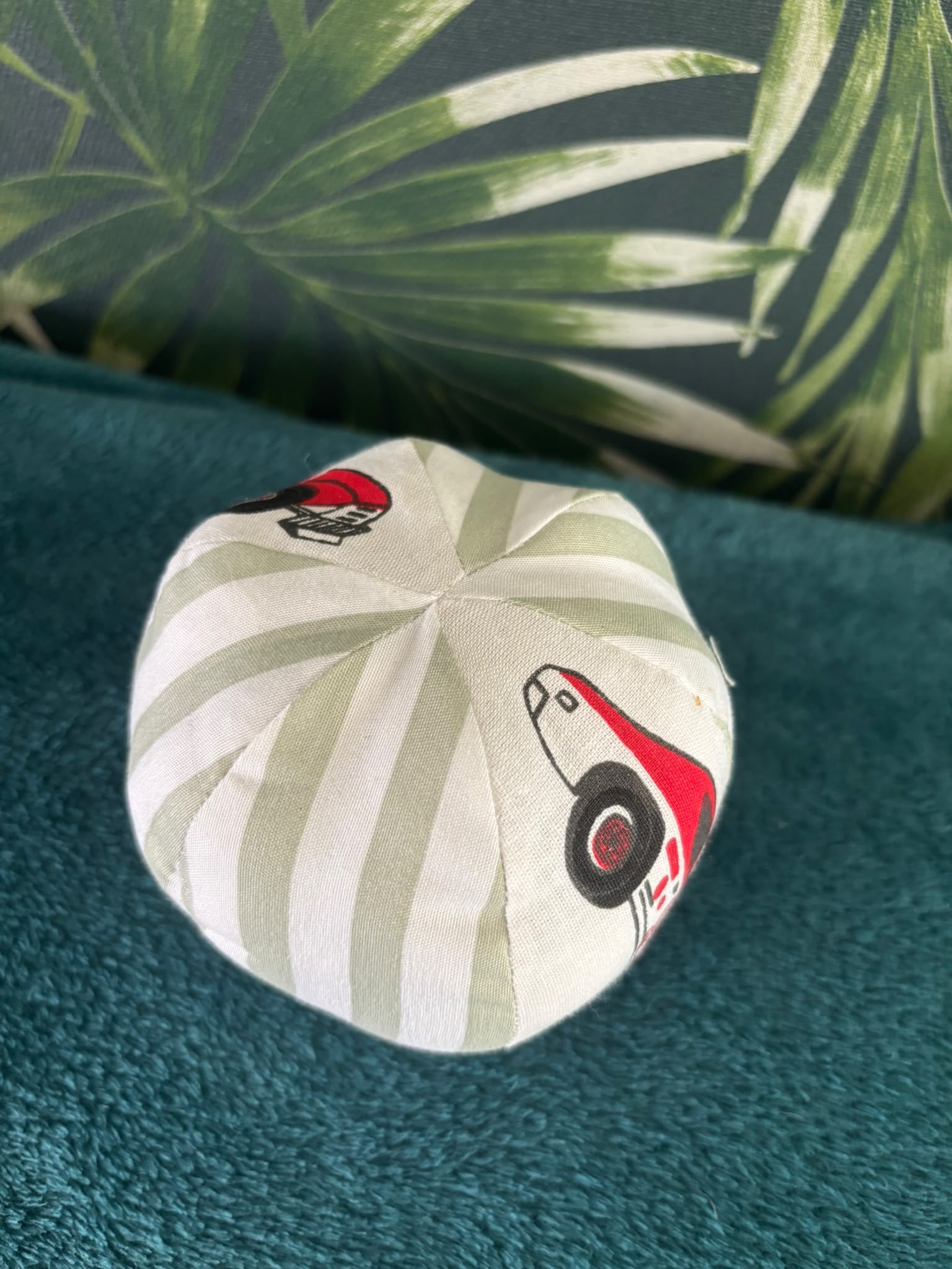 Montessori soft bal rode sportauto groene strepen - Afbeelding 4