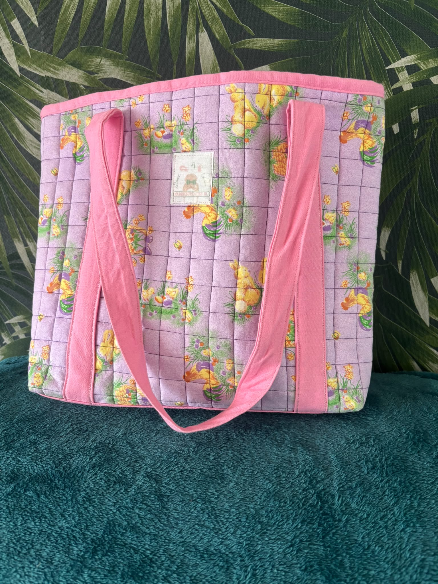 shopper tote bag vrolijke paas print