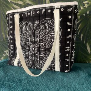 shopper tote bag bandana zwart