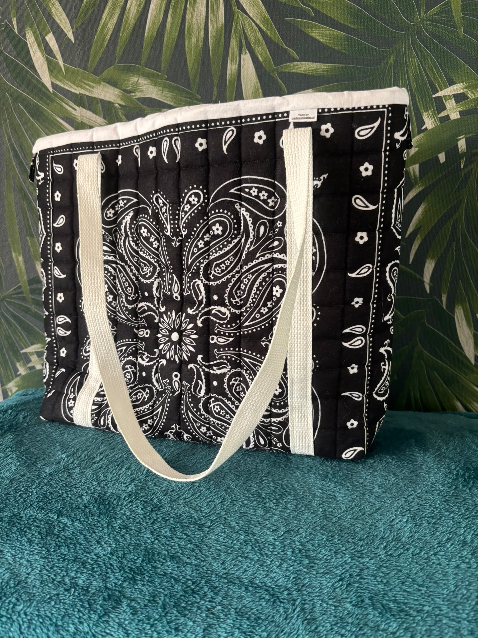 shopper tote bag bandana zwart
