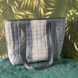 shopper tote bag blauw gestreept