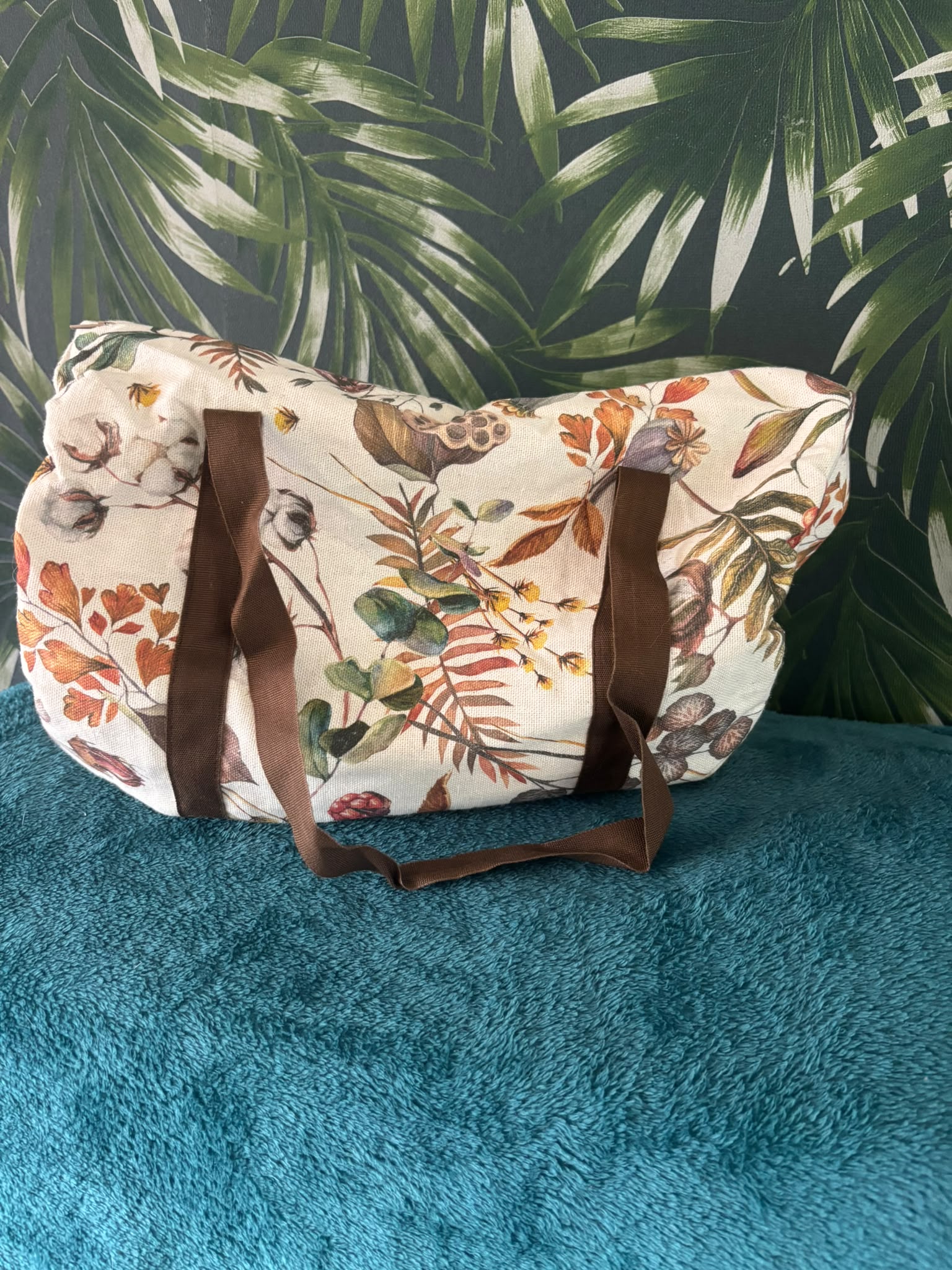 kleine duffle bag herfst print
