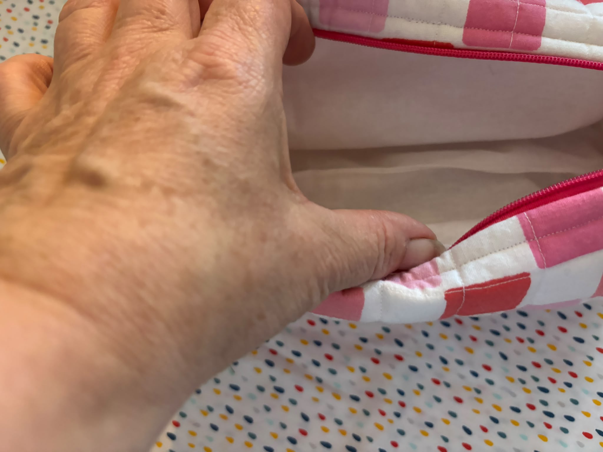 All-Purpose bag size M Roze blokprint - Afbeelding 3
