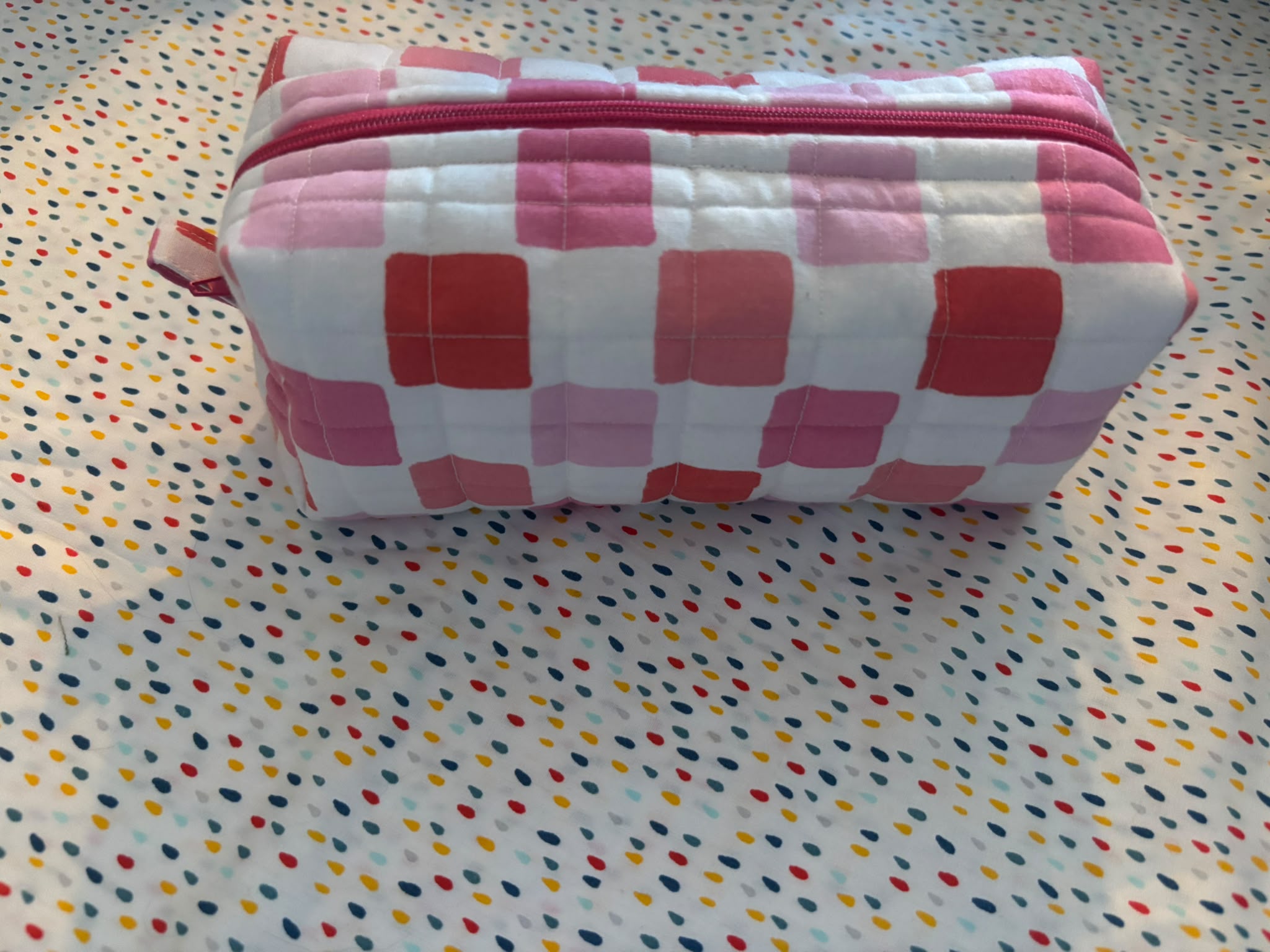 All-Purpose bag size M Roze blokprint