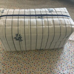 All-Purpose bag bag large wit gestreepte kleine bloemetjes