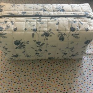 All-Purpose bag bag large creme met blauwe bloemetjes
